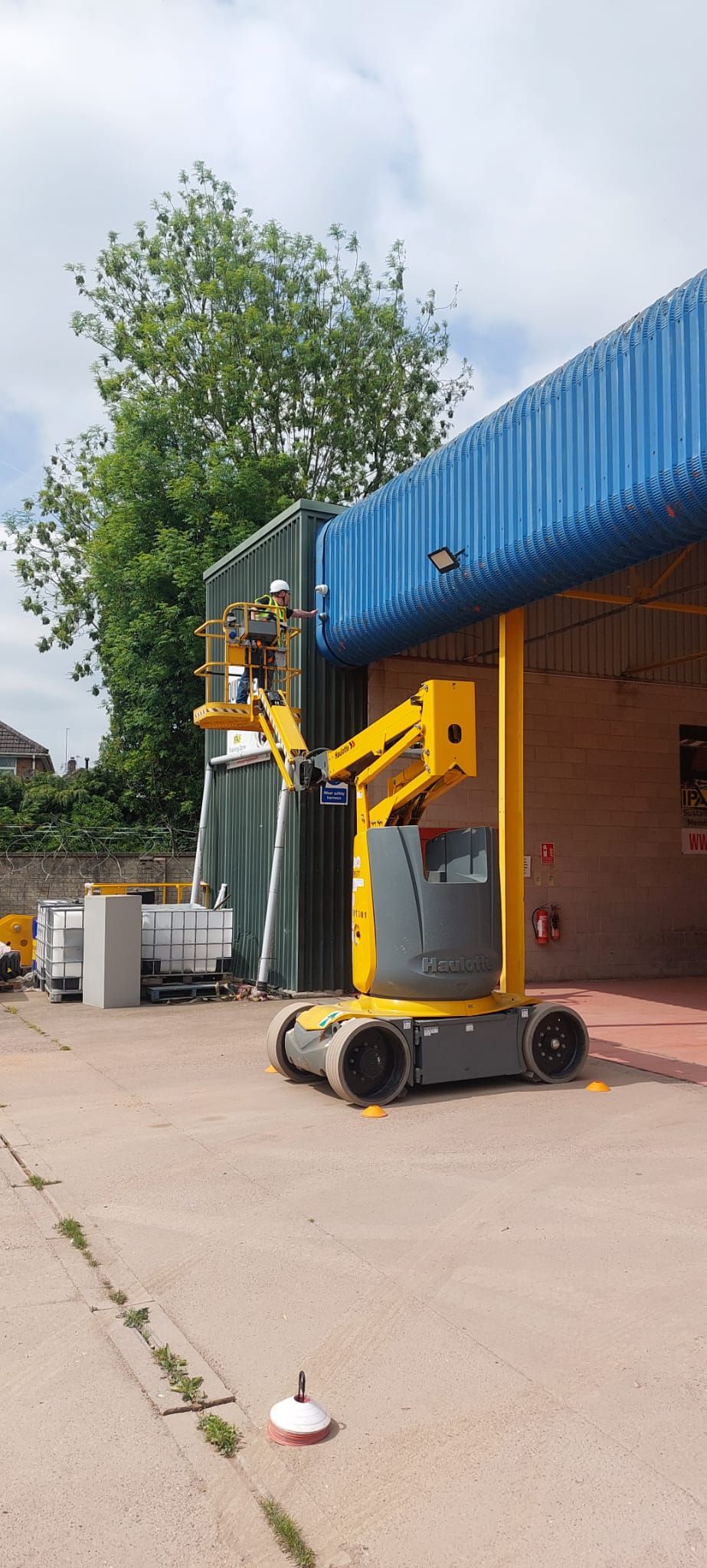An image of staff training outside.
